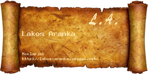 Lakos Aranka névjegykártya